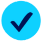 blue circle with check in the middle