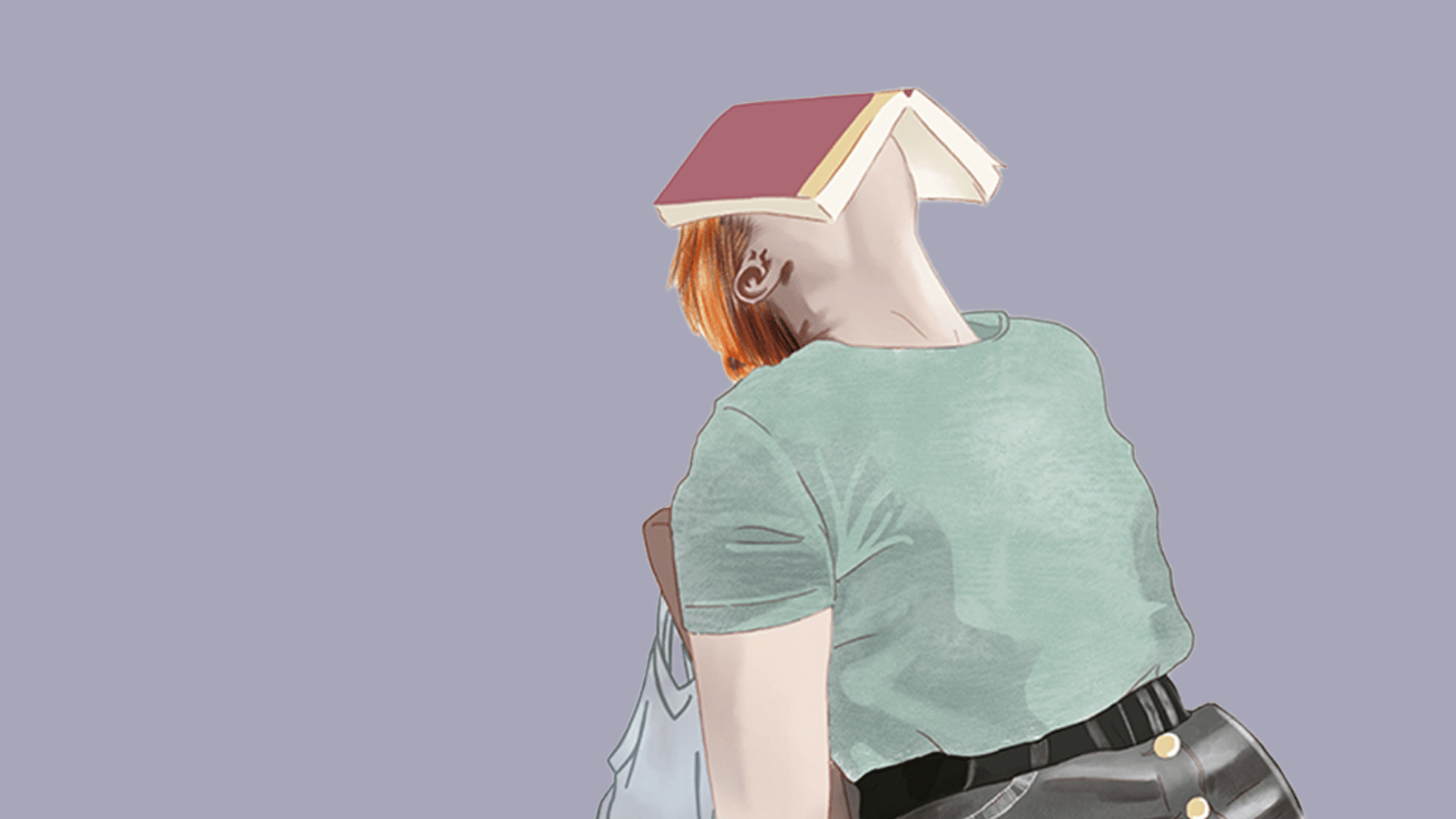 Illustration of a frustrated person lying on a chair with a book over their face.