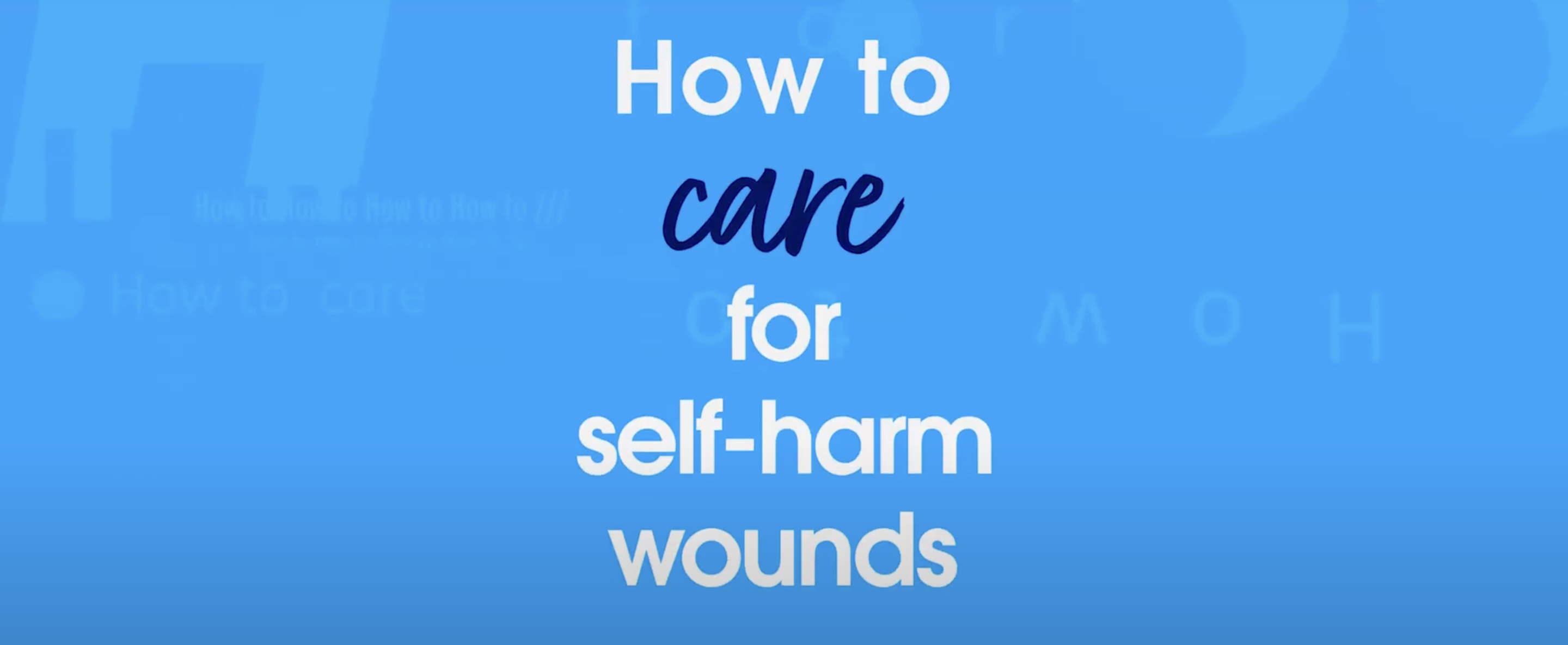 How to care for self-harm wounds