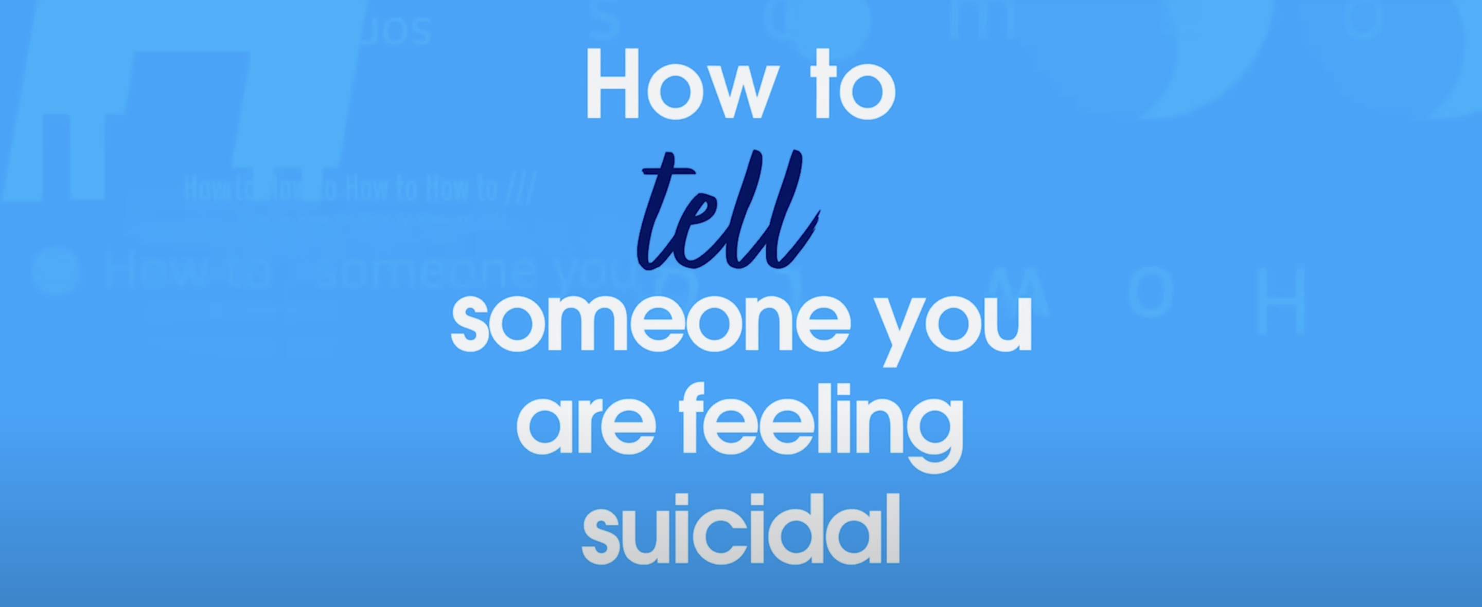 How to tell someone you are feeling suicidal