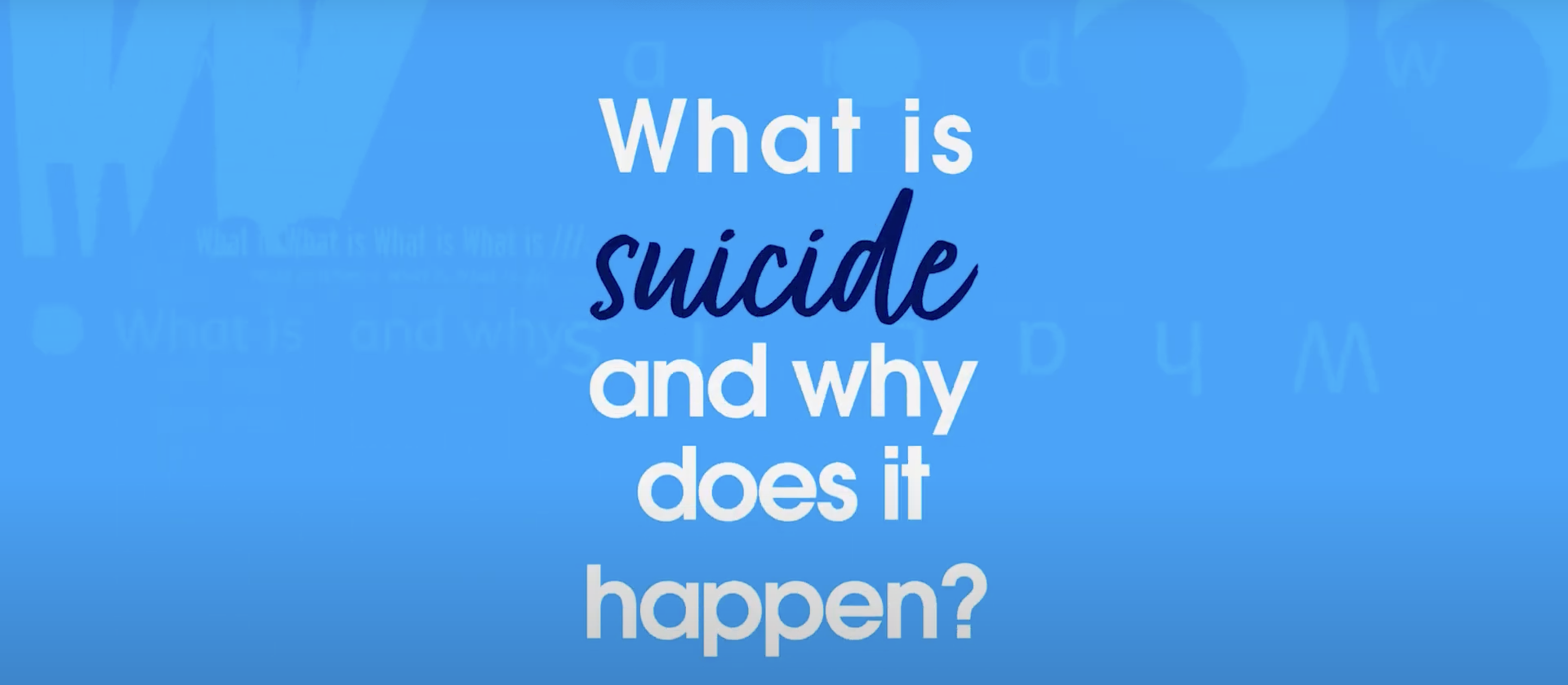 What is suicide and why does it happen?