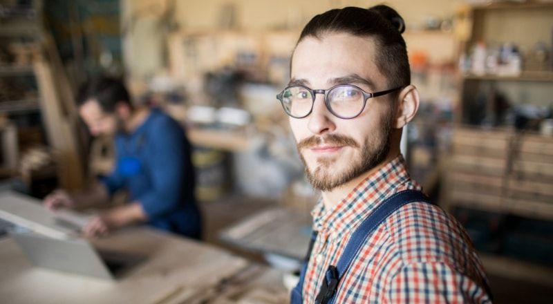 Illustrative image of a calm cartoon person holding their heart.