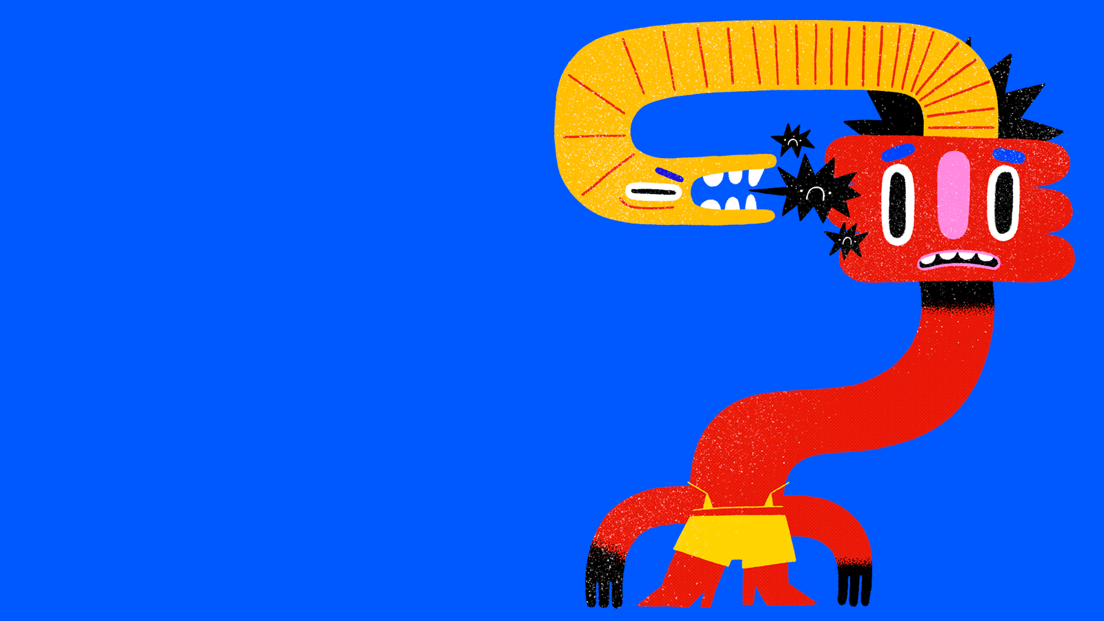 Illustration of a person hearing bad thoughts coming from a conduit in their own head