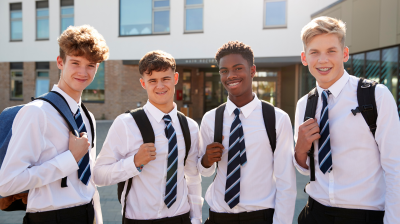 A group of students smiling