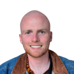 Eoin smiles at camera