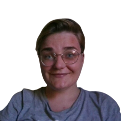 Claire smiles at camera