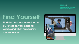 Image of computer and smartphone with illustrations