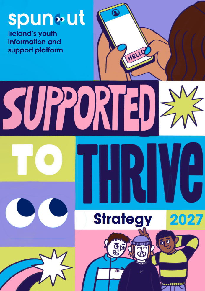 Front cover of spunout's strategy plan for 2024 to 2027.