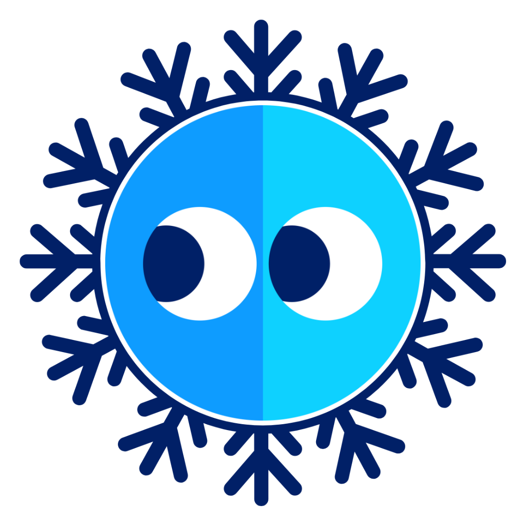 spunout logo of blue eyes looking left with snowflake around it.
