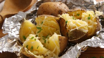 Baked potatoes.