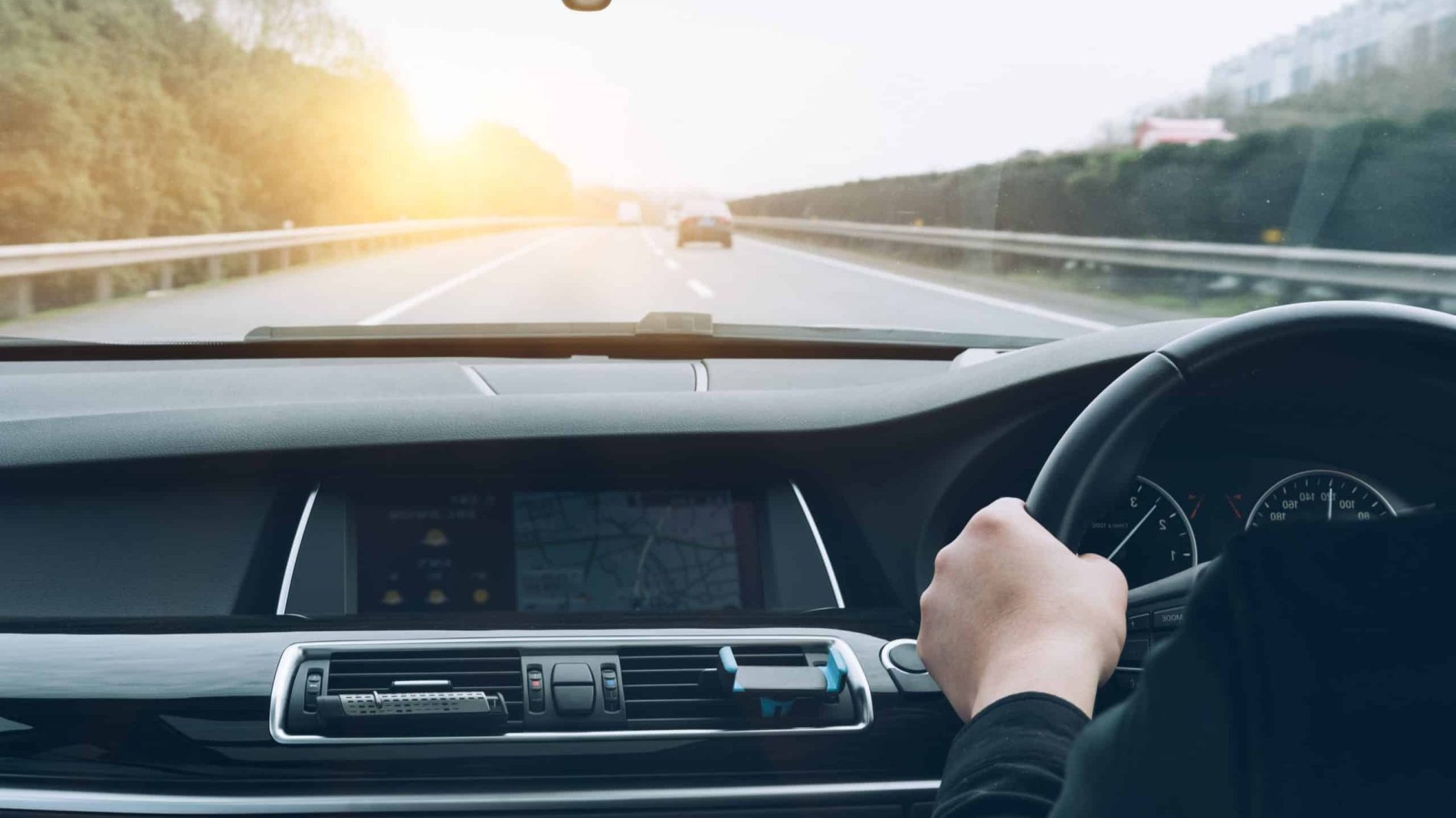 Driving in the morning