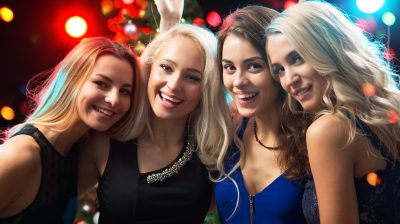 Happy girls at a party