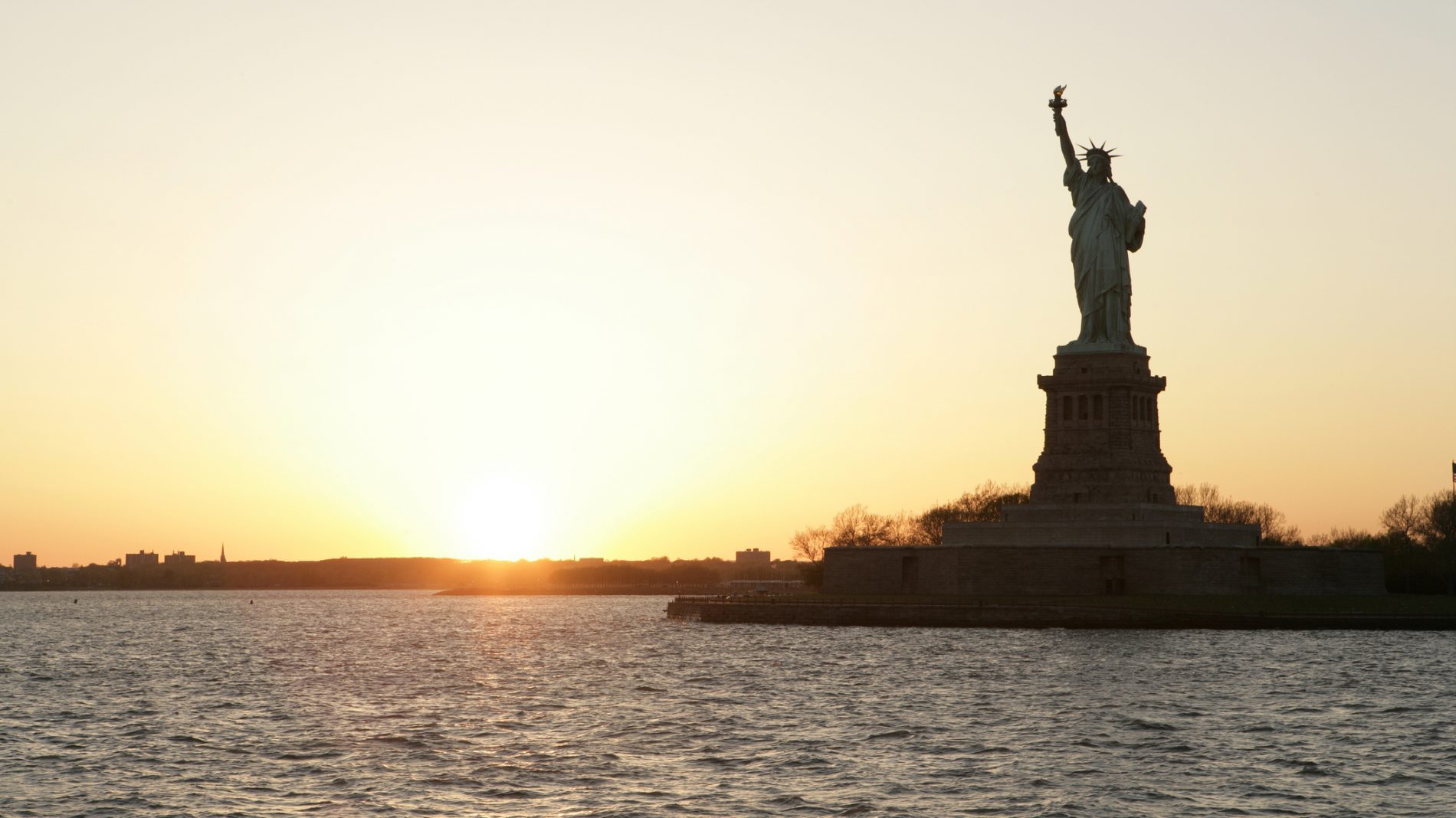 Statue of Liberty and Sunset