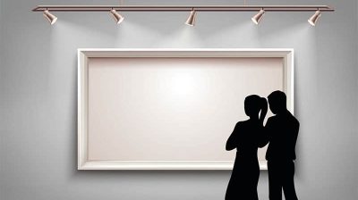 Two people in a gallery