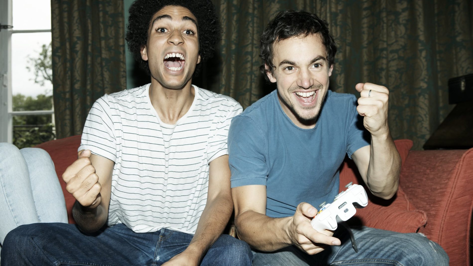 two men playing video games