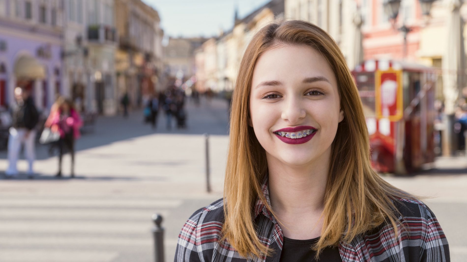 Young Girl With Braces Posing