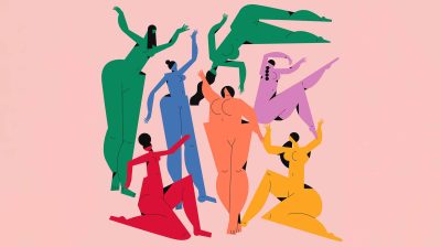 Illustration of people with different body shapes and colours - body positivity