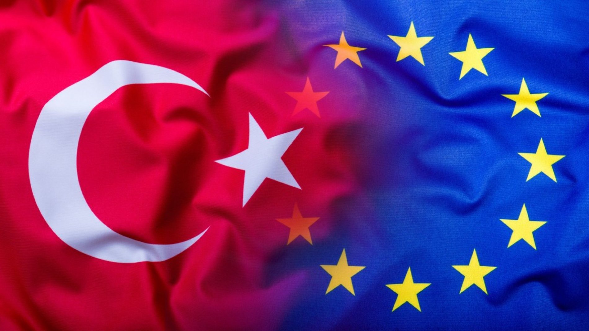 The EU and Turkey flags together