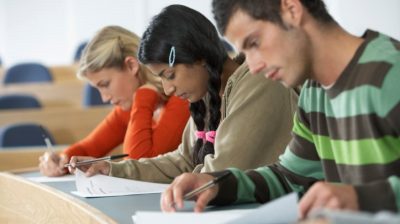 students doing exams