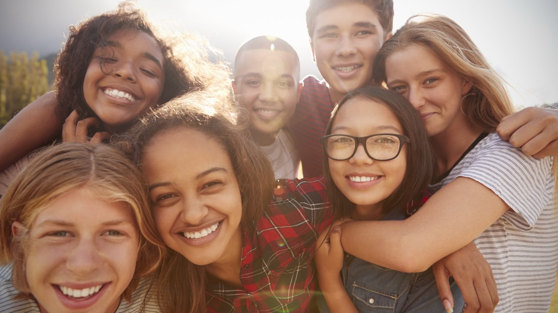 Group of friends smiling
