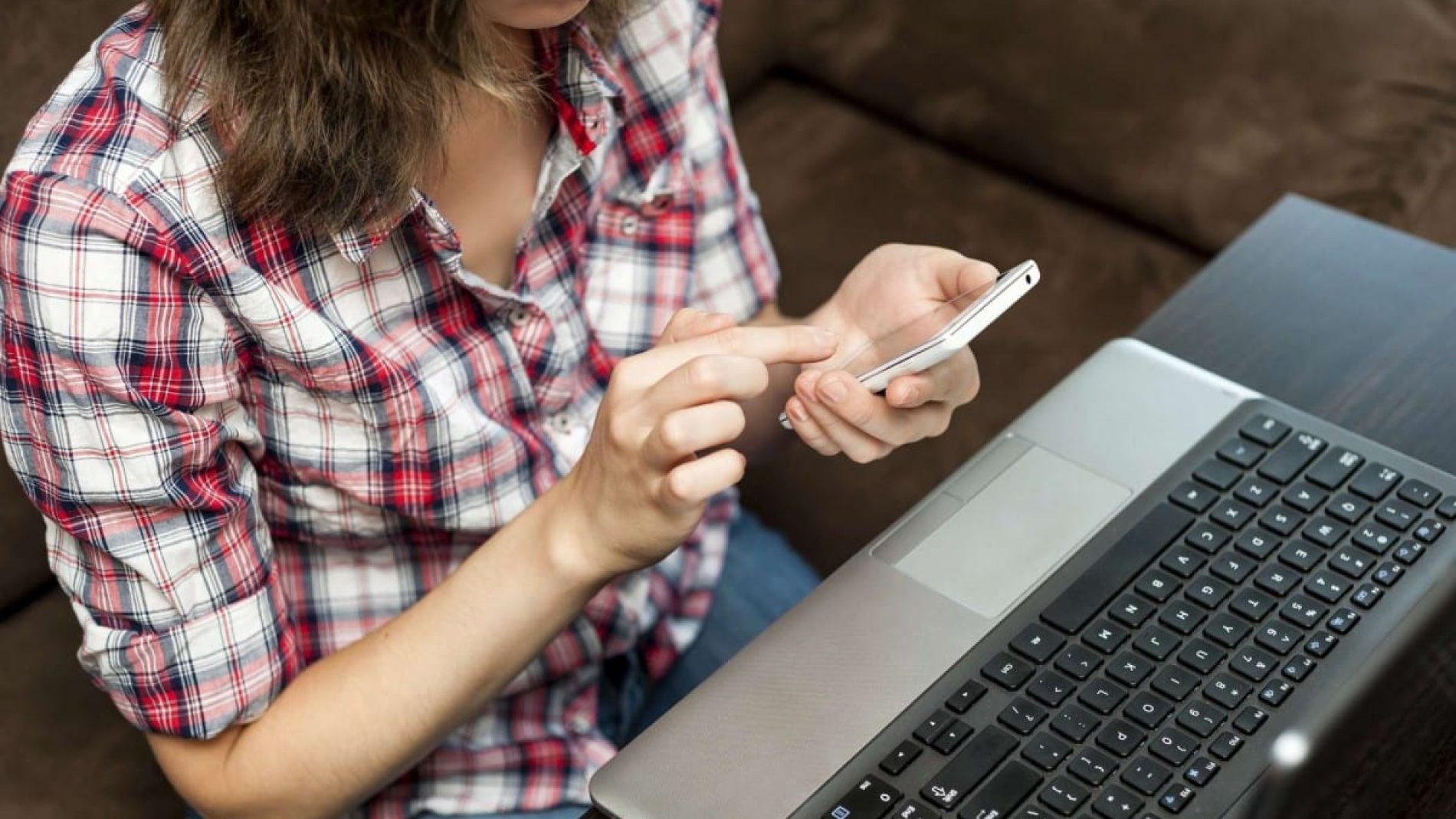 woman on her smartphone