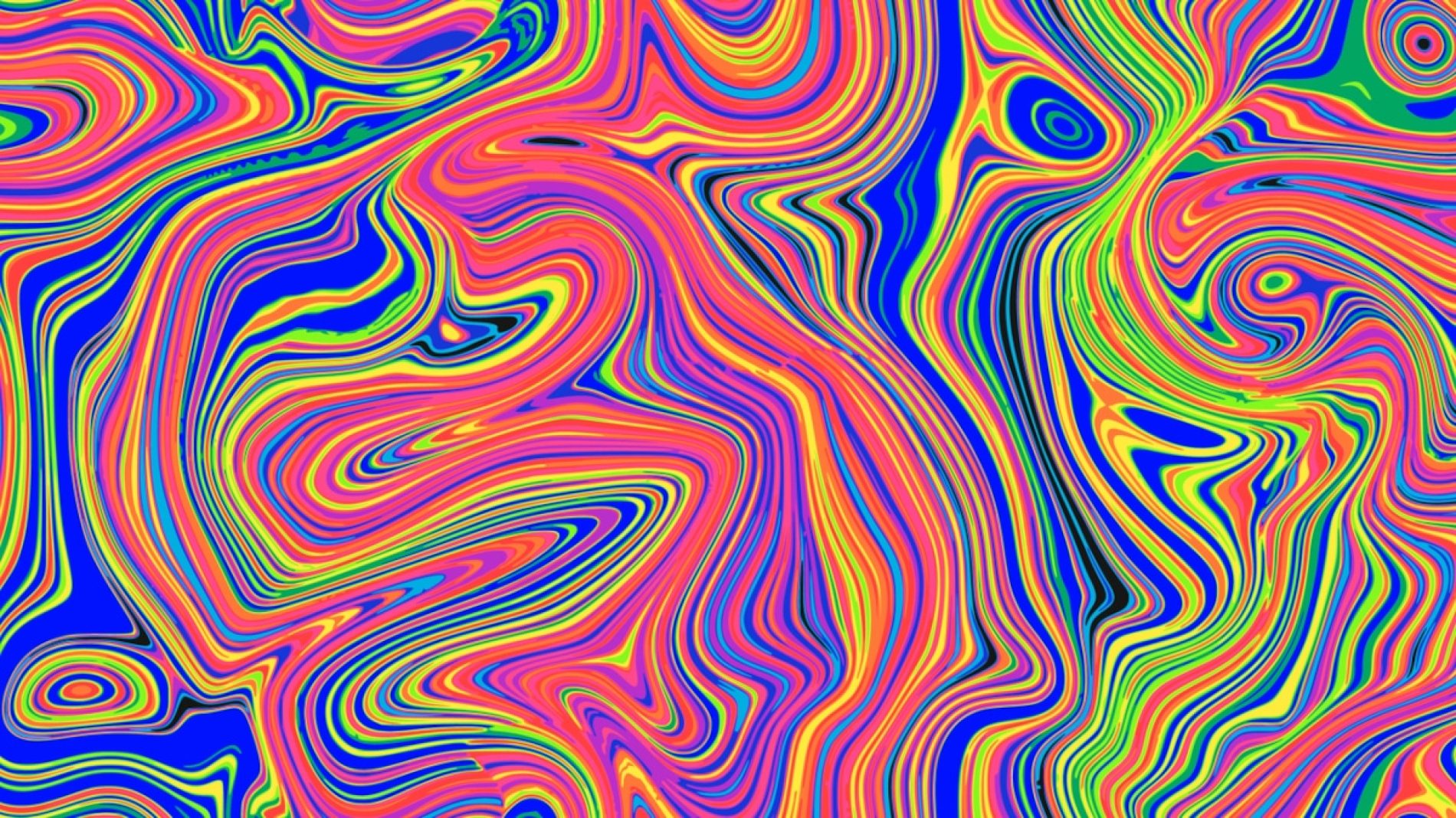 Colourful psychedelic swirling patterns to represent effects of LSD (acid) and experience of acid trip