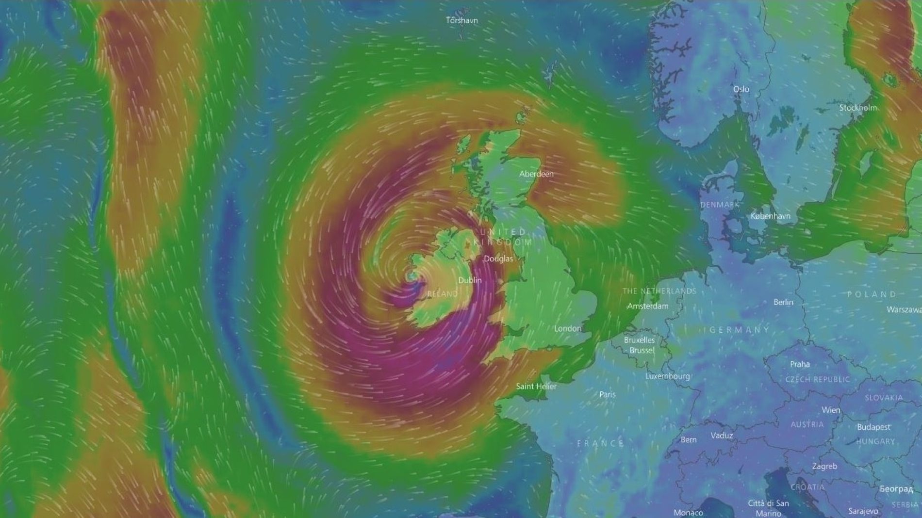 Satellite image of Hurricane Ophelia