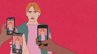 An illustration of a person staring at three phones pointing in their face - steps you can take to prevent burnout