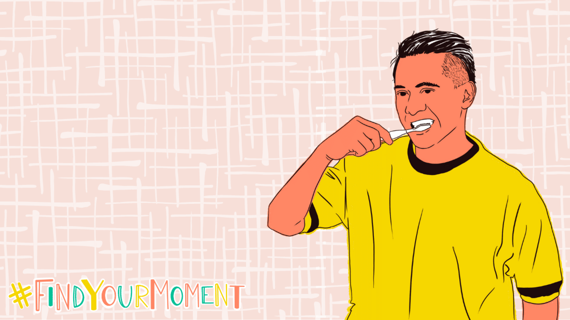 Illustration of a person brushing their teeth