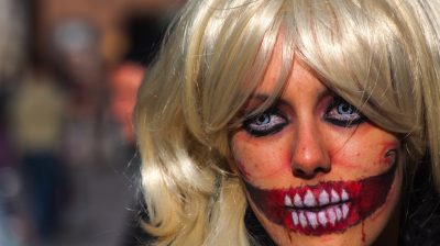 Scary woman with halloween make up