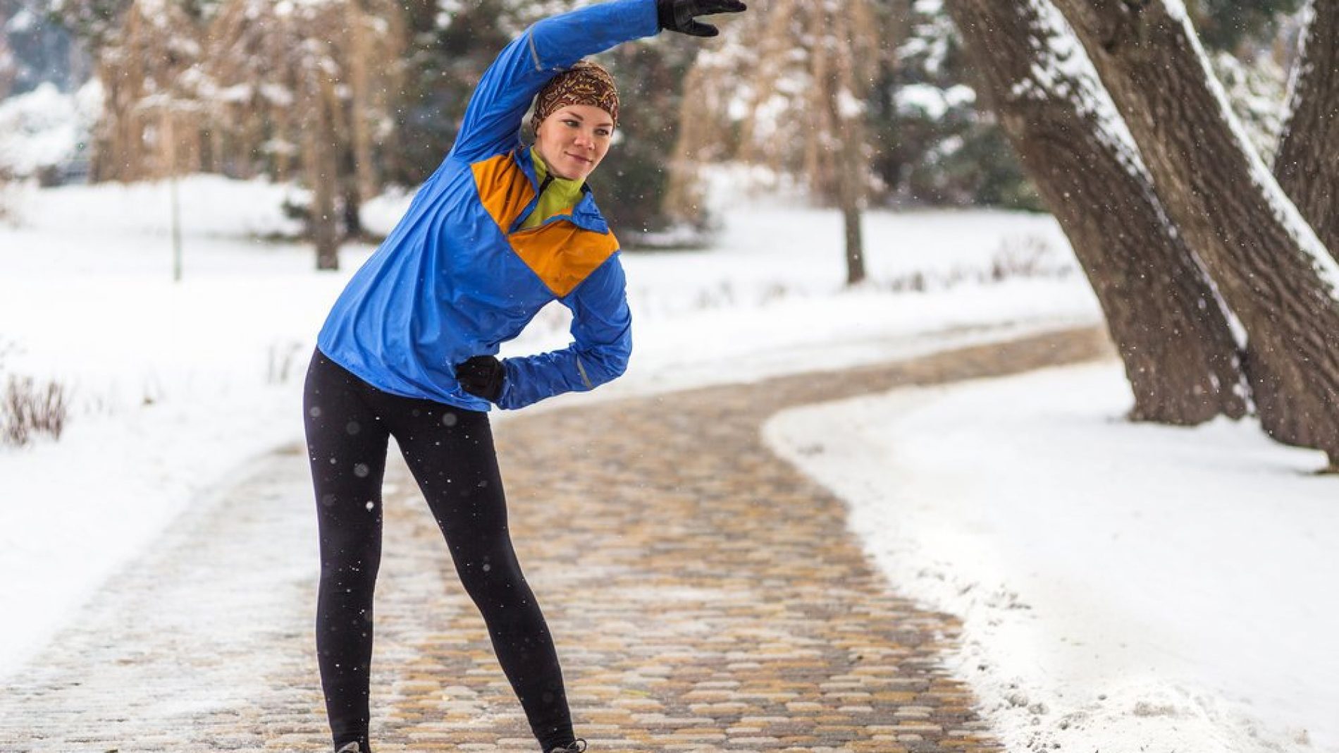 woman exercising in cold weather