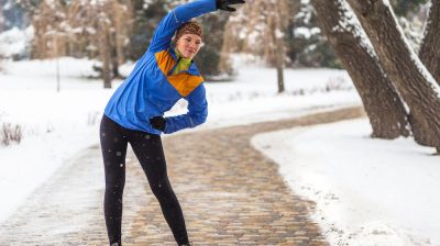 woman exercising in cold weather